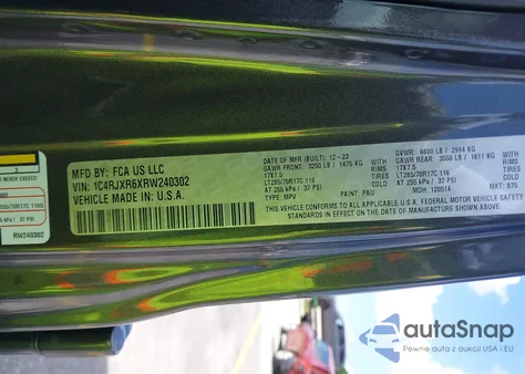 2024 Jeep Wrangler 4Xe Rubicon 4Xe из США, поврежденный, VIN 1C4RJXR6XRW240302